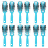 Kuber Industries Hair Brush | Flexible Bristles Brush | Hair Brush with Paddle| Suitable For All Hair Types | Round Vented Hair Brush | 12 Piece | Pack of 6 | C13-X-BLE | Blue